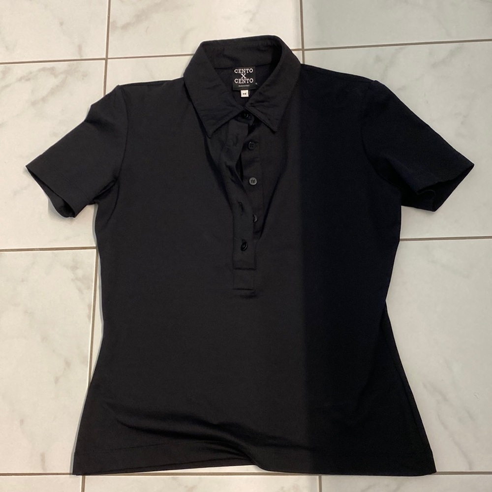Vintage CENTO X CENTO Italy black polo top 46